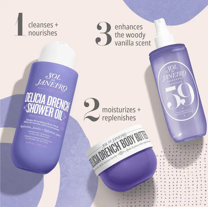 Delícia Drench™ Moisturizing Shower Oil for Dry Skin Mini Size